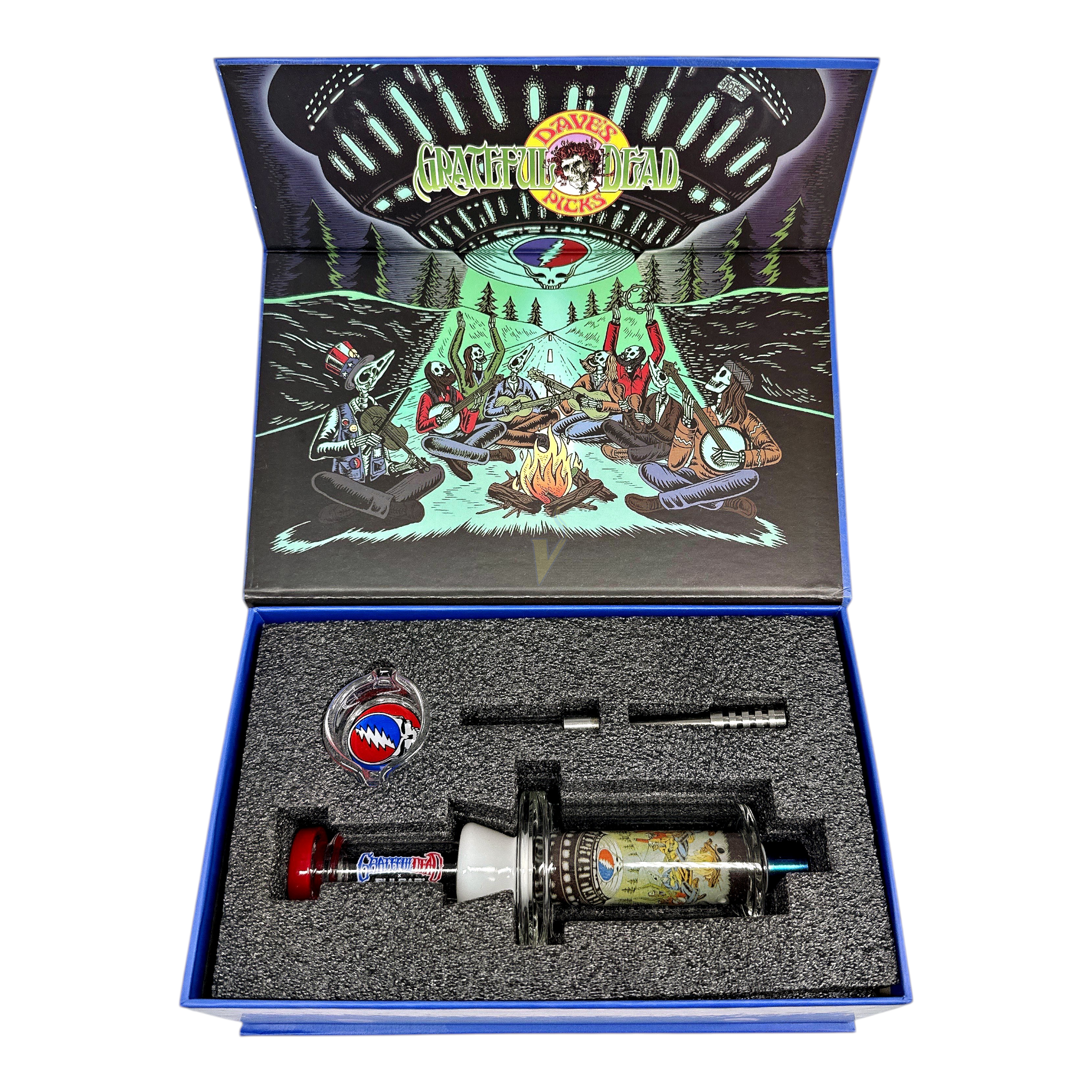 Grateful Dead x Pulsar 9.25 Inch Bubbler Dab Straw and Dab Dish