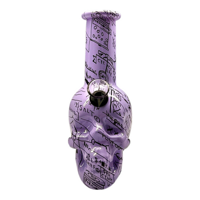 Skull Equations Mini Glass Water Pipe 5.75 Inch