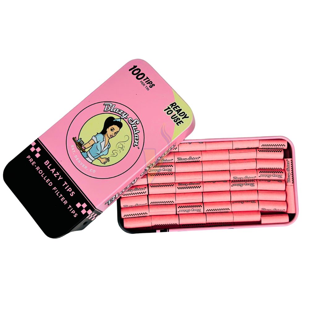 Blazy Susan 100ct Pre Rolled Filter Tips Tin Case