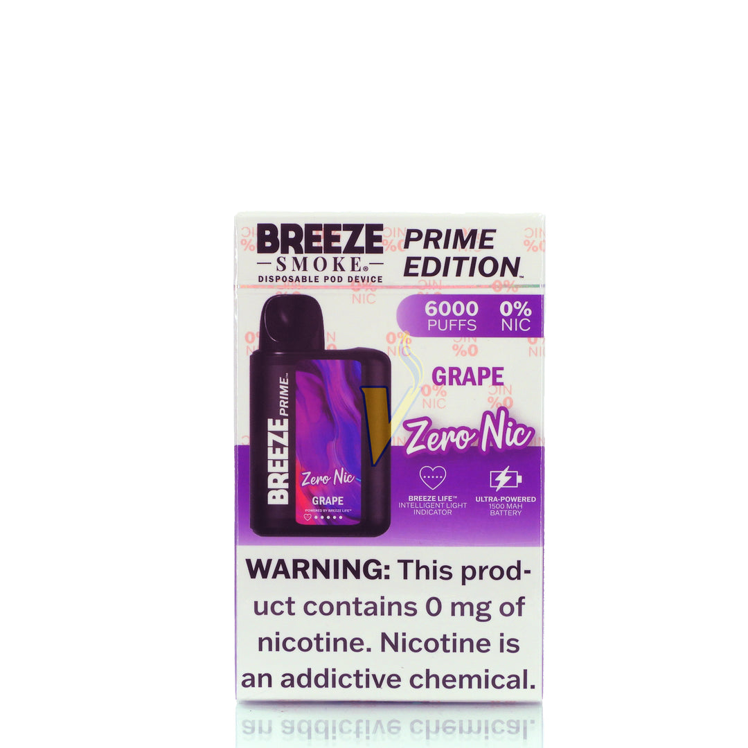 Breeze Prime Zero Nic Disposable Vape – The Vapor Shoppe