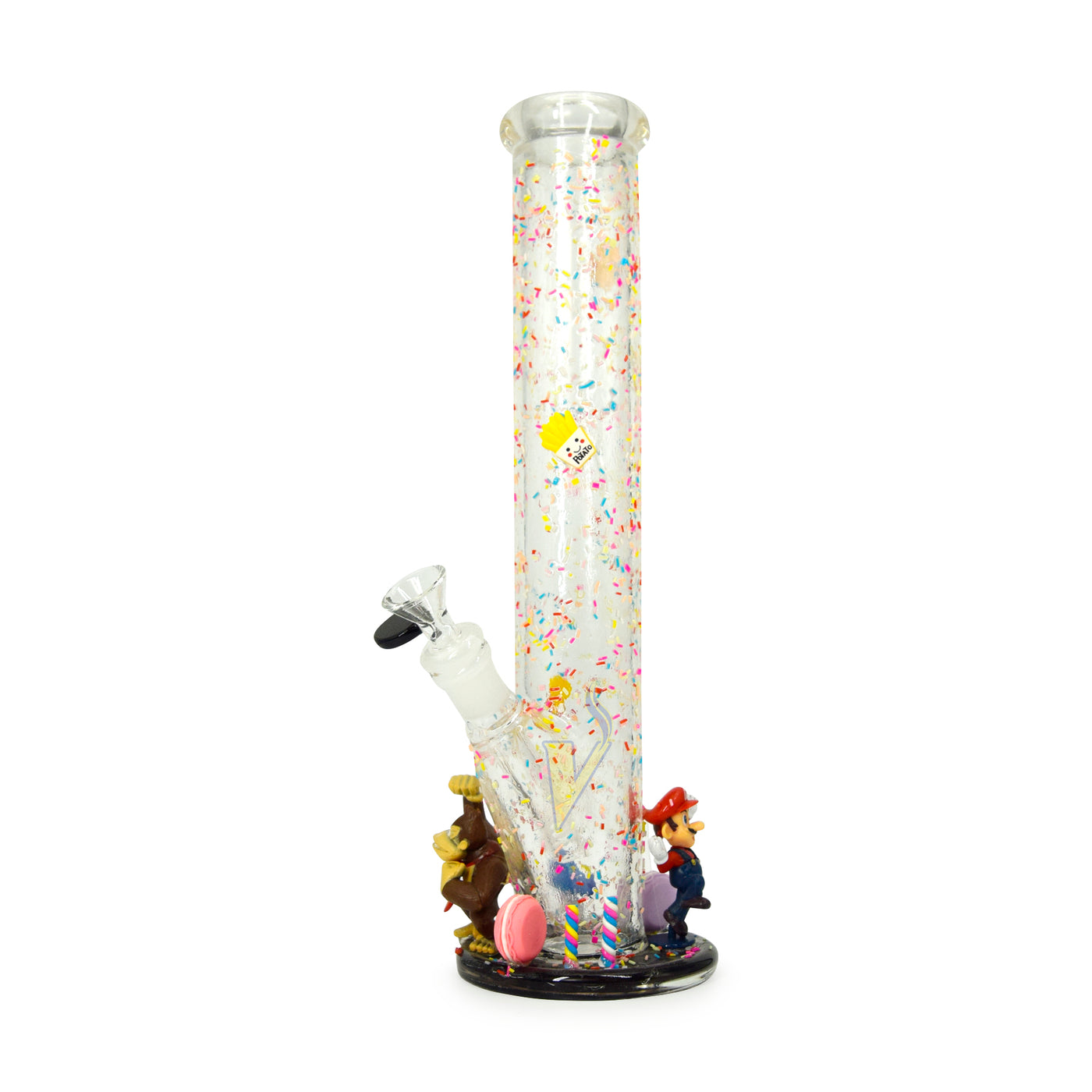 14 inch Hand made Characters Glass Straight Tube Pipe 28oz Weight