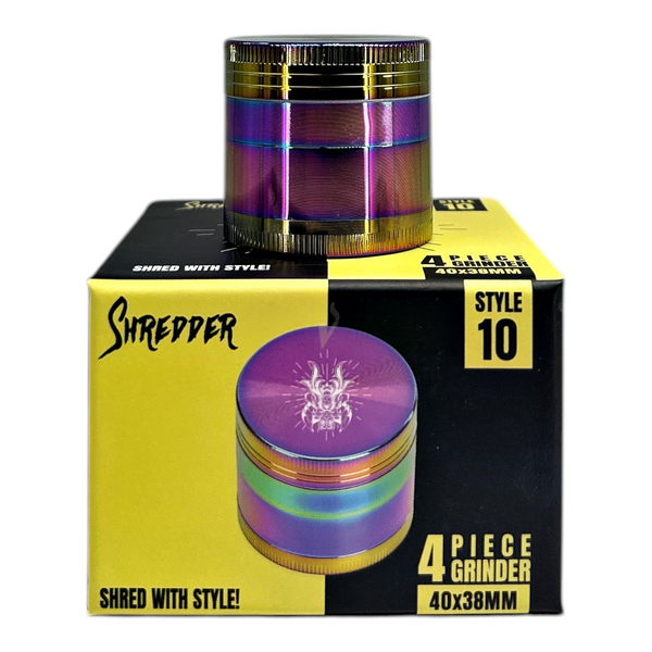 Shredder 4 Piece Style 10 Rainbow Grinder - The Vapor Shoppe