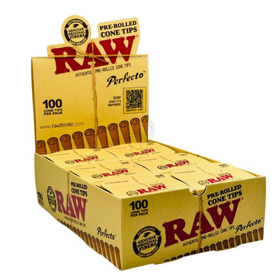 Raw 100ct Pre Rolled Cone Tips Case