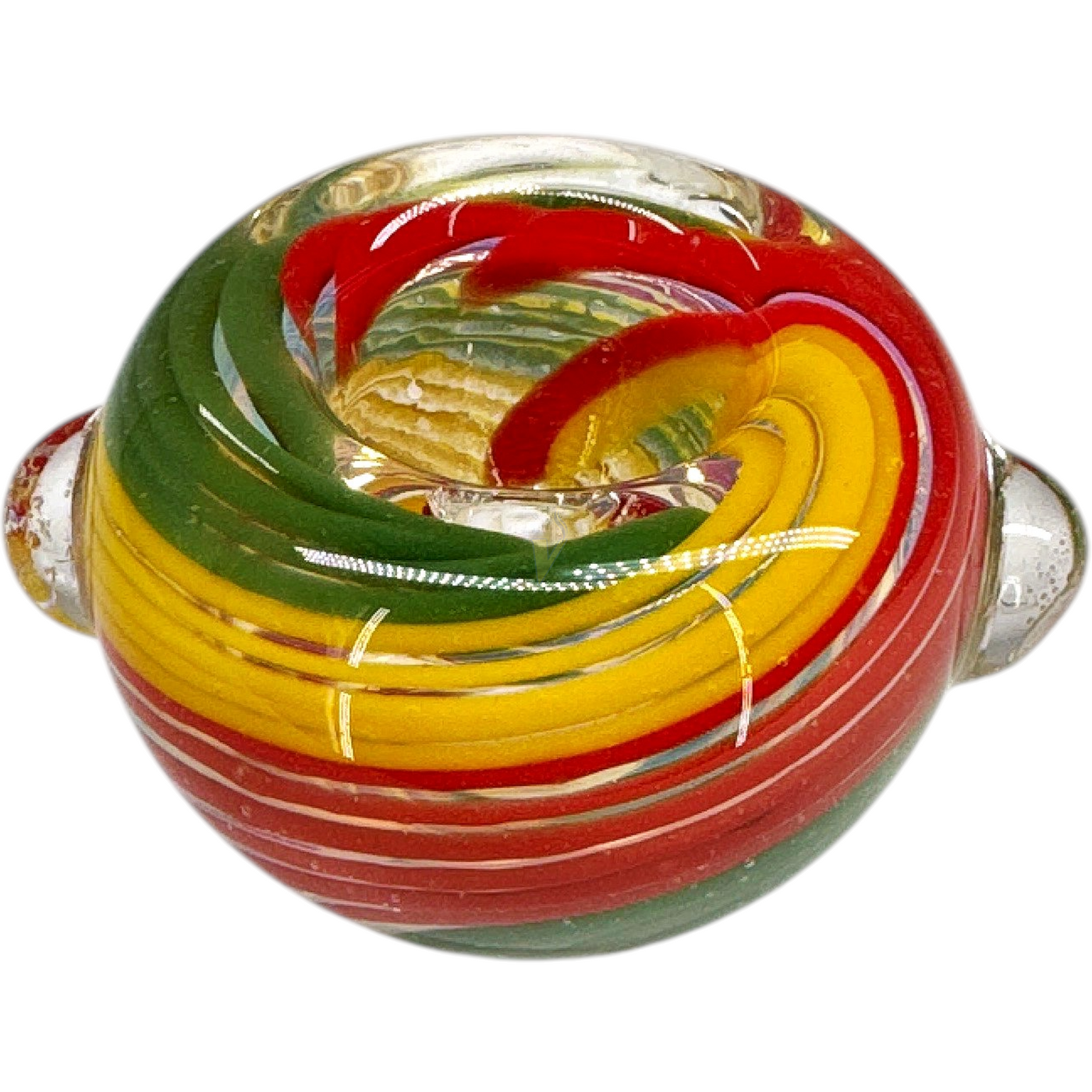 Greenhouse Swirl Reversal Glass Flower Bowl