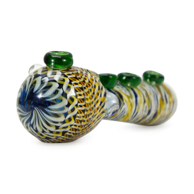 Glass Fumed Spoon w/Double Tube Wave Button